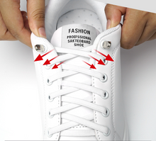 Load image into Gallery viewer, 1 Pair Elastic No Tie Lazy Flat Shoelaces Sneakers Shoe String White
