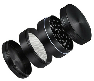 Tobacco Herb Spice Grinder 4 Layers Metal Aluminum Portable Black Smoke Crusher