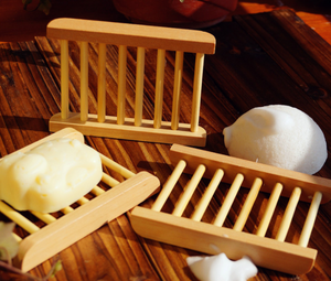 Wooden Soap Dish Rack Holder Case Bathroom Plate Storage Box