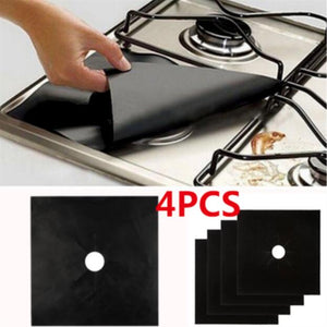 Kitchen Gas Stove Top Burner Reusable Protector Liner Cleaning Pad Cover 4PCS