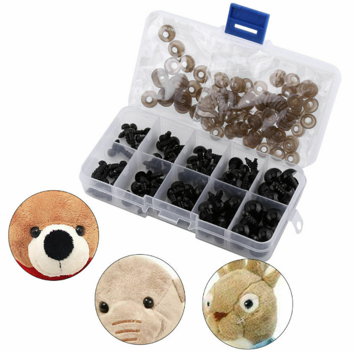 100pc Plastic Safety Eyes For Teddy Bear Doll Toy DIY Tool 6-12mm