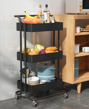 Load image into Gallery viewer, 3 Tier Storage Trolley Cart Storage Rack Stand Holder
