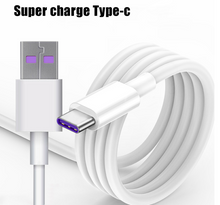 Load image into Gallery viewer, Super Quick Charge 5A USB Type C Cable Mobile Phone Data Cable 1M
