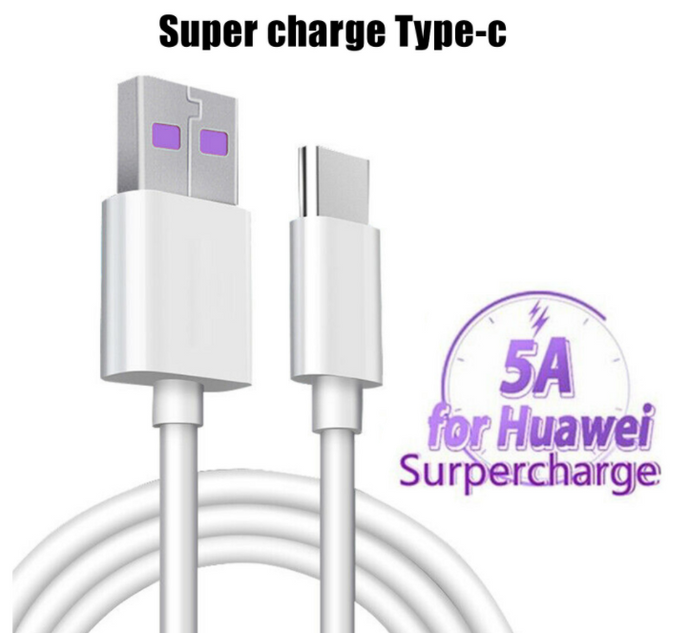 Super Quick Charge 5A USB Type C Cable Mobile Phone Data Cable 1M