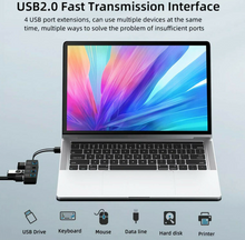 Load image into Gallery viewer, USB 2.0 Power Adapter Multi Splitter Expander 4 Ports Hub
