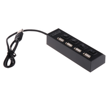 Load image into Gallery viewer, 4 Port USB 2.0 Hub Multi USB Splitter Power On Off Switches Adapter
