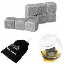 Load image into Gallery viewer, Whiskey Stones Chillers Granite Wine Drinks Cooler Ice Cubes 9PCS
