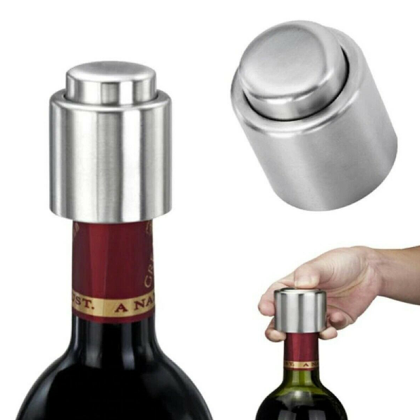 Stainless Steel Vacuum Sealed Red Wine Bottle Stopper Cap