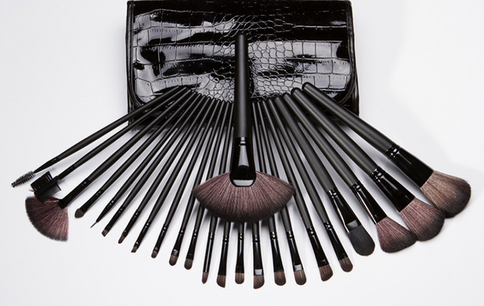24 Pieces Make Up Brush Set with Travel Pouch